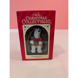 Vintage Gibson Christmas Ornament Last Minute Rush Polar Bear 1992